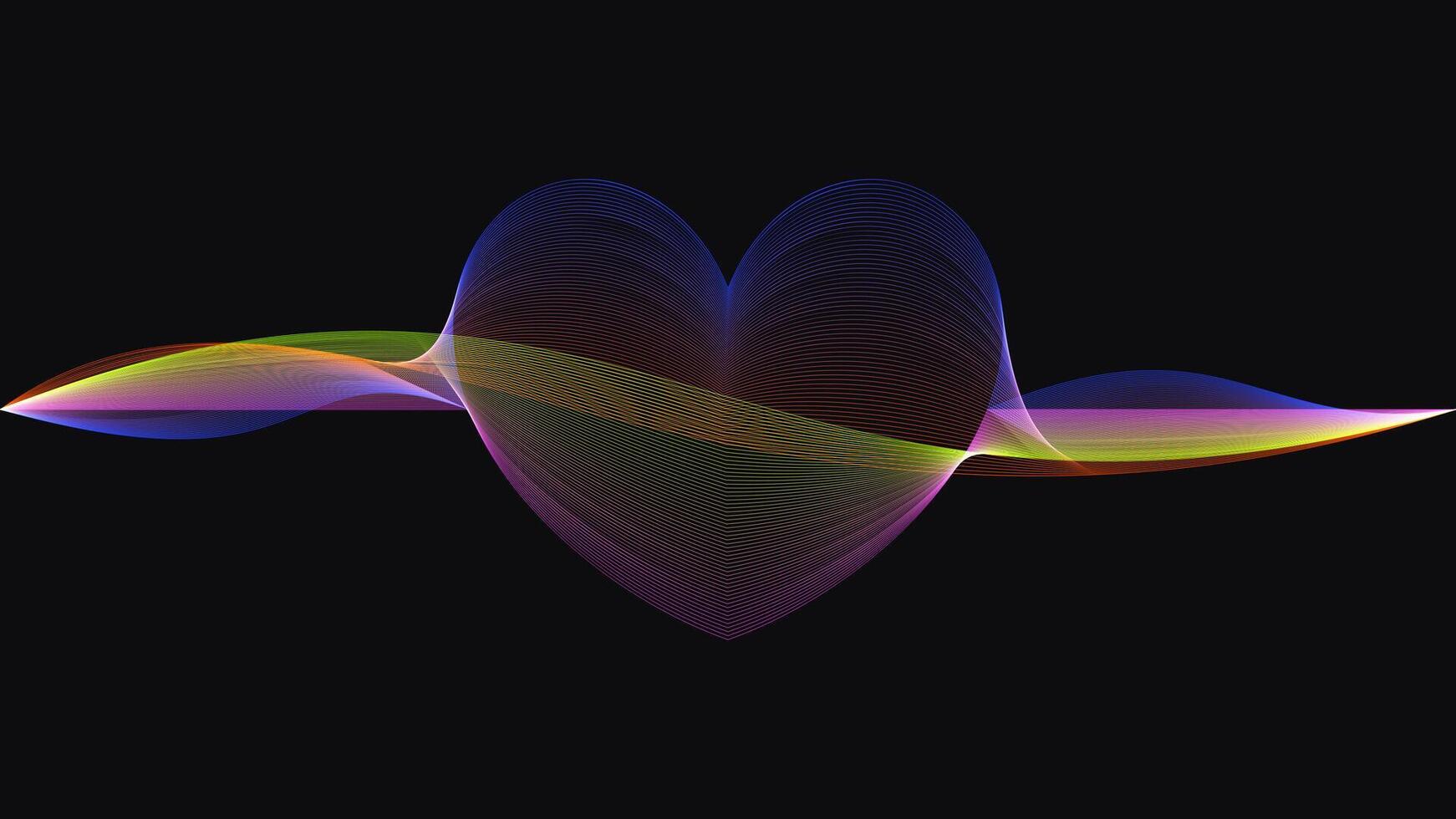 Sound wave. Heart shape. Abstract illustration vector