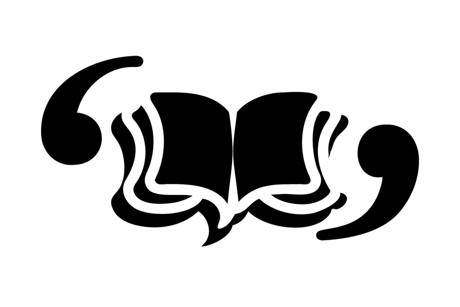 Collection of literary symbols and quotation marks drawn in a minimalist style, celebrating World Book and Copyright Day, with a focus on the power of words vector