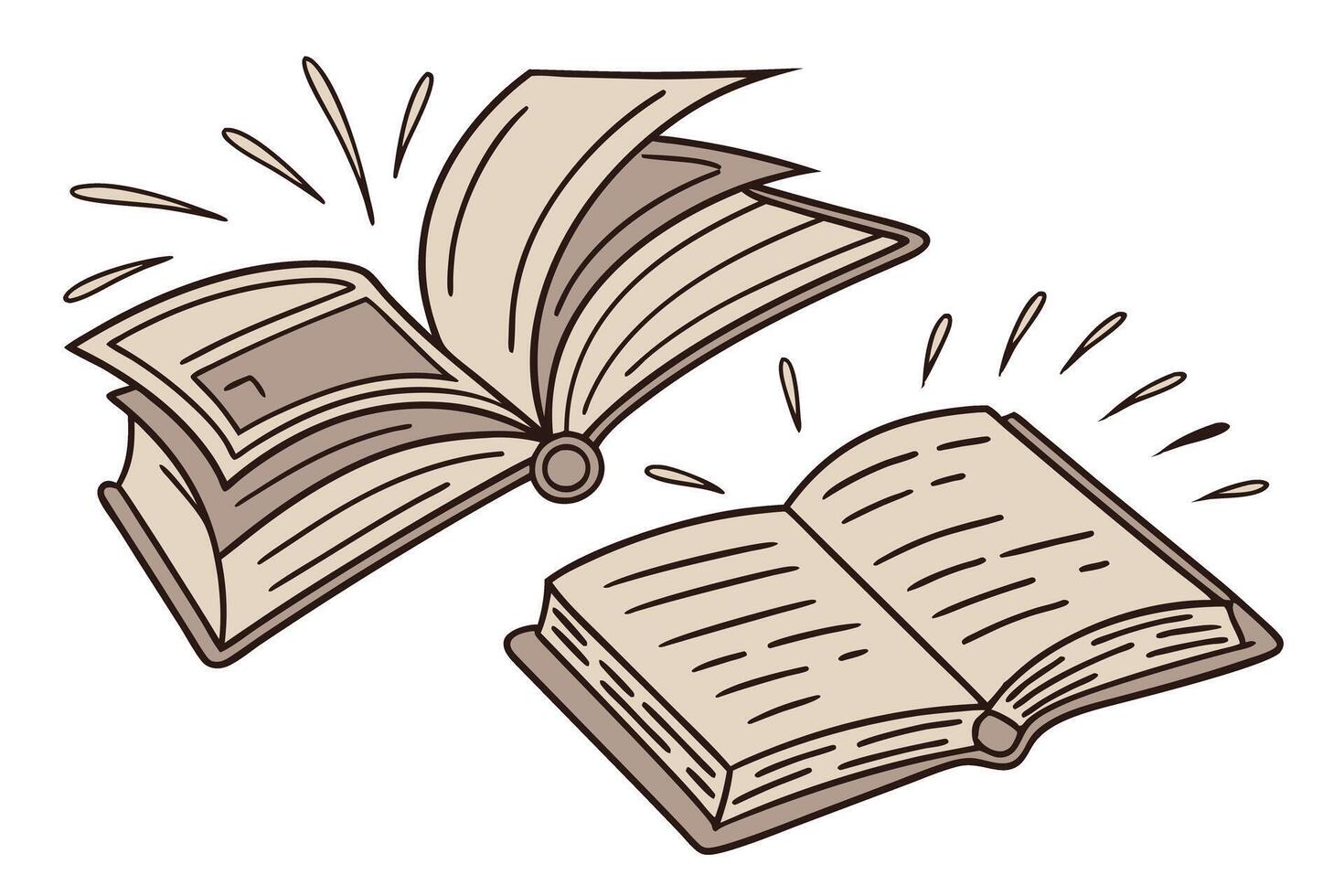Illustration of an open book with pages turning, symbolizing the power of literature and education on World Book and Copyright Day vector