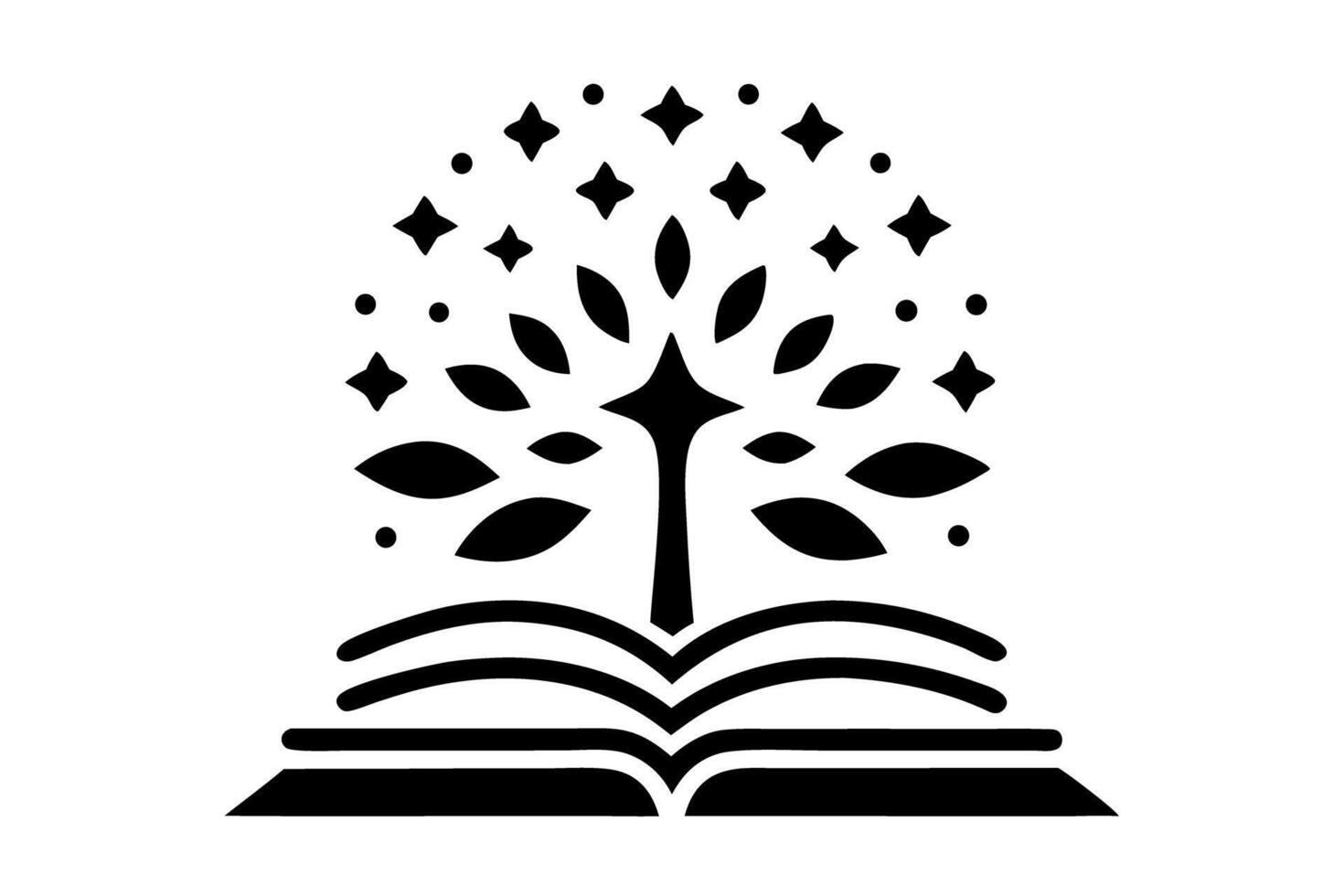 Stacked books morphing into a radiant tree symbolizing knowledge and creativity World Book and Copyright Day vector