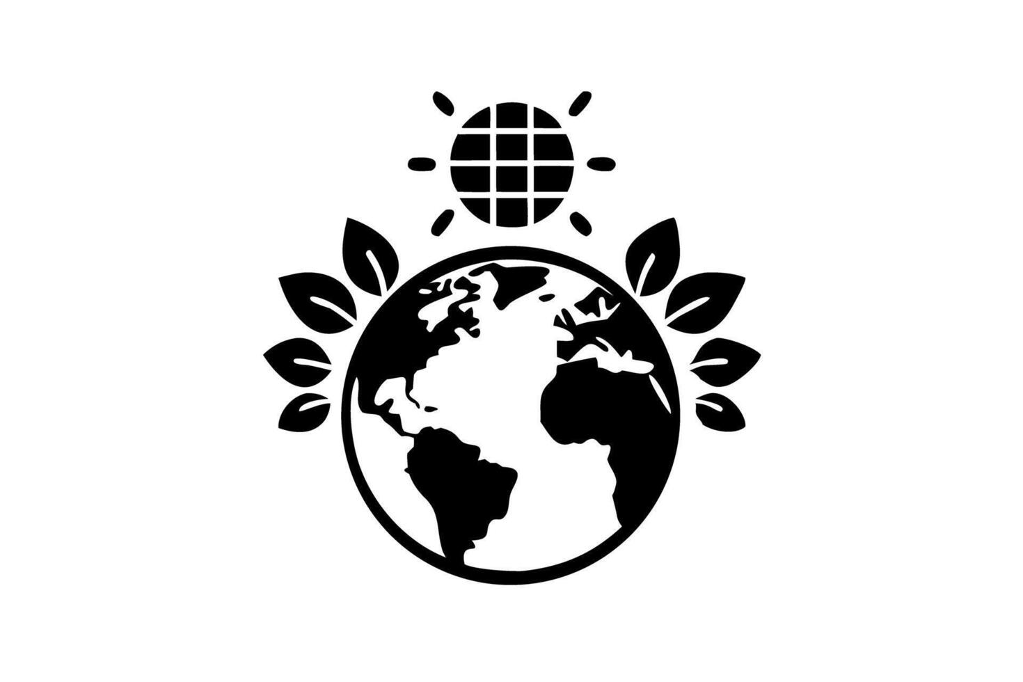 Global Green Energy Sustainable Development Eco Friendly Planet Earth Day Earth Solar Power Clean Energy Renewable Resources Environmental Conservation vector