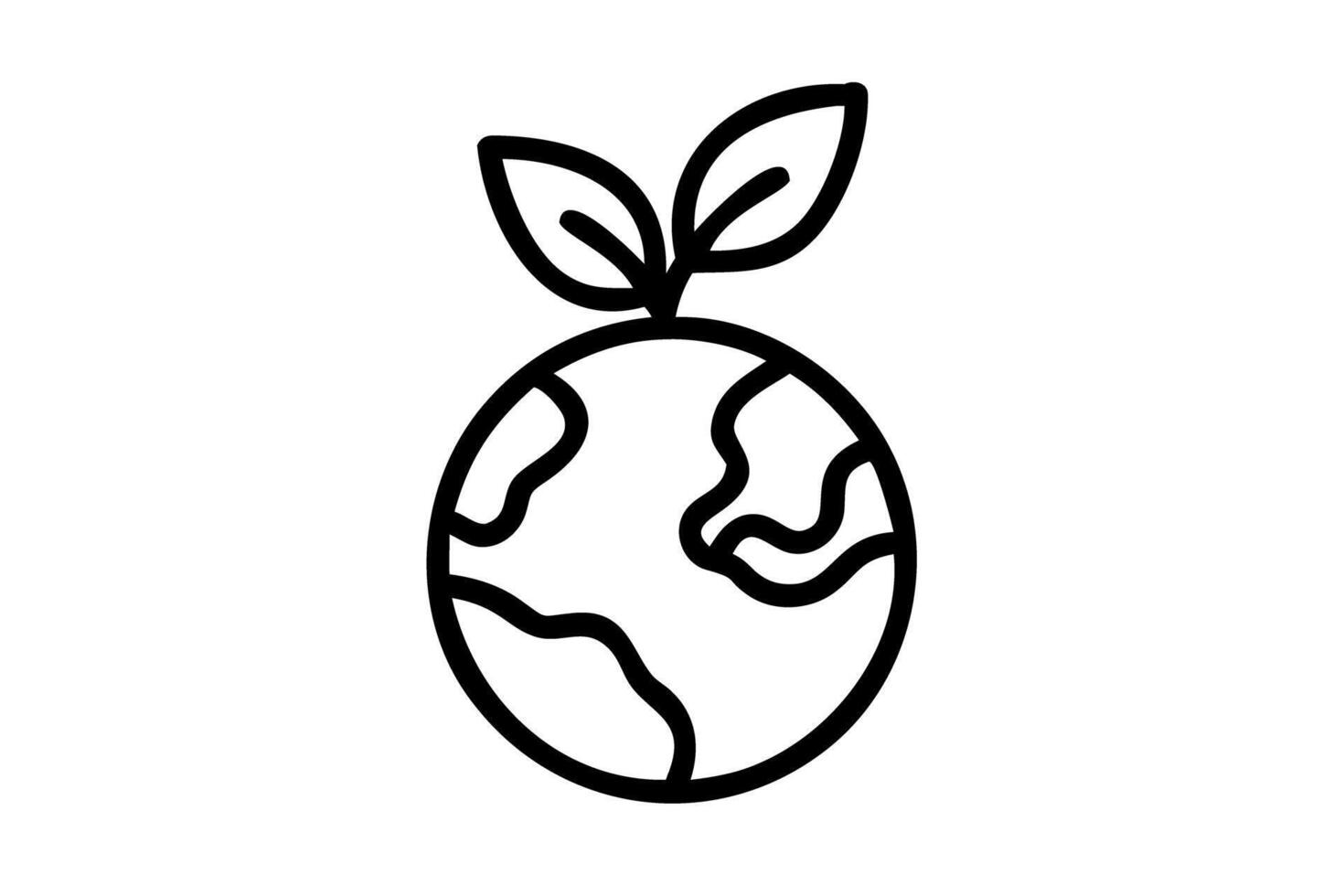 Earth Day concept featuring a stylized globe with growing leaves symbolizing environmental sustainability vector