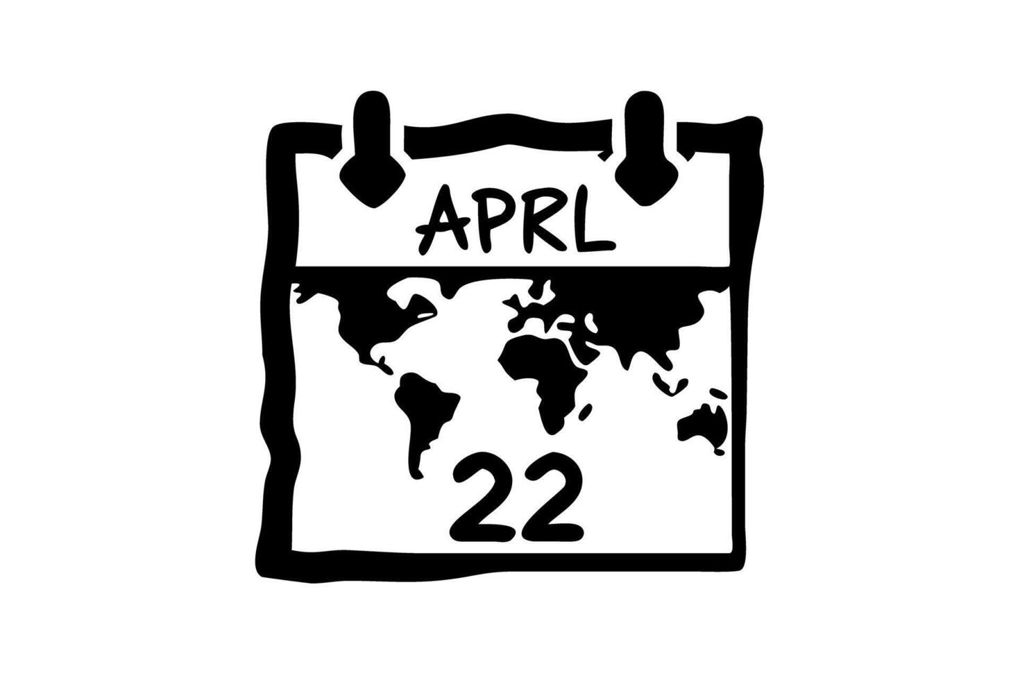 April 22nd Earth Day calendar page illustration highlighting the importance of sustainability vector
