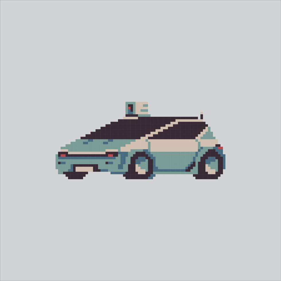 Pixel art illustration Futuristic Car. Pixelated Cyberpunk Car. Futuristic Cyberpunk Car Icon pixelated for the pixel art game and icon for website and game. old school retro. vector