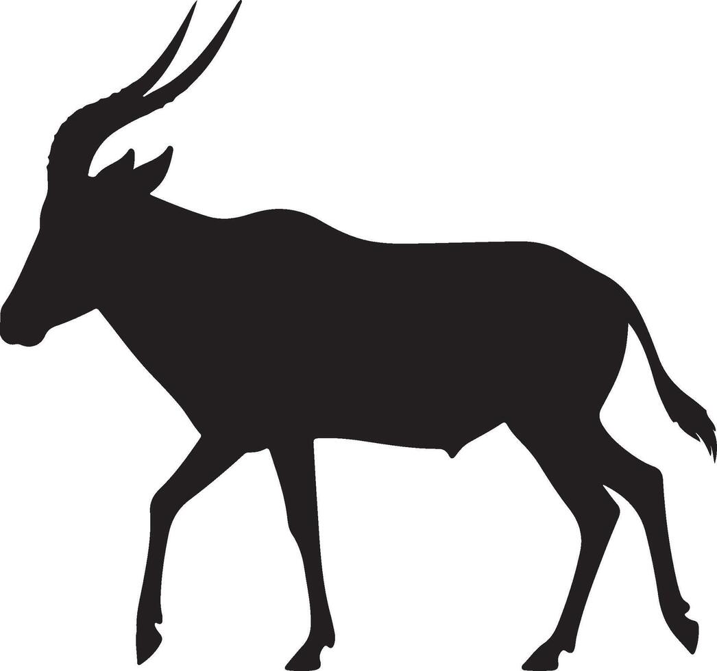Tsessebe silhouette on a white background vector