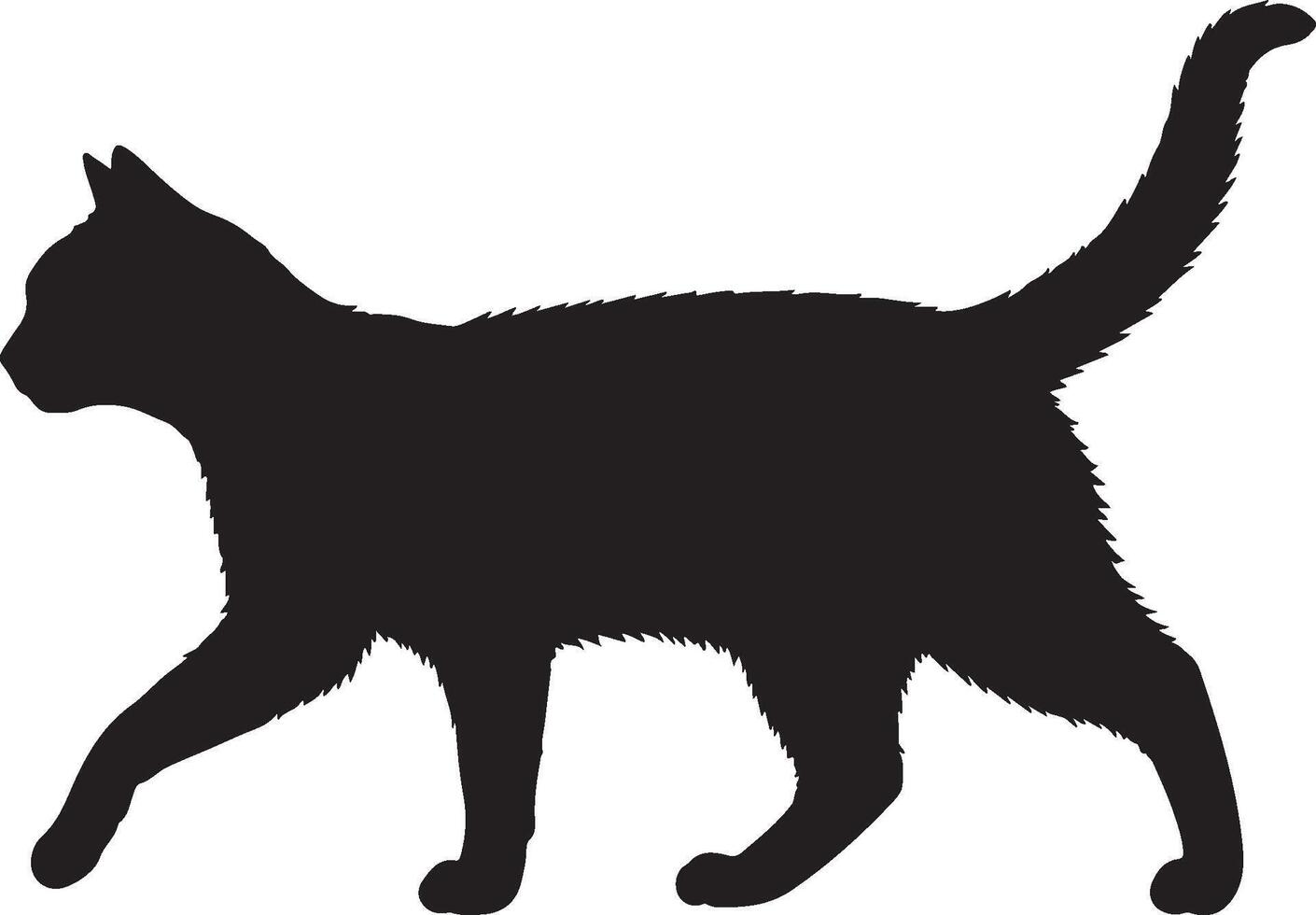 A black silhouette of a cat vector