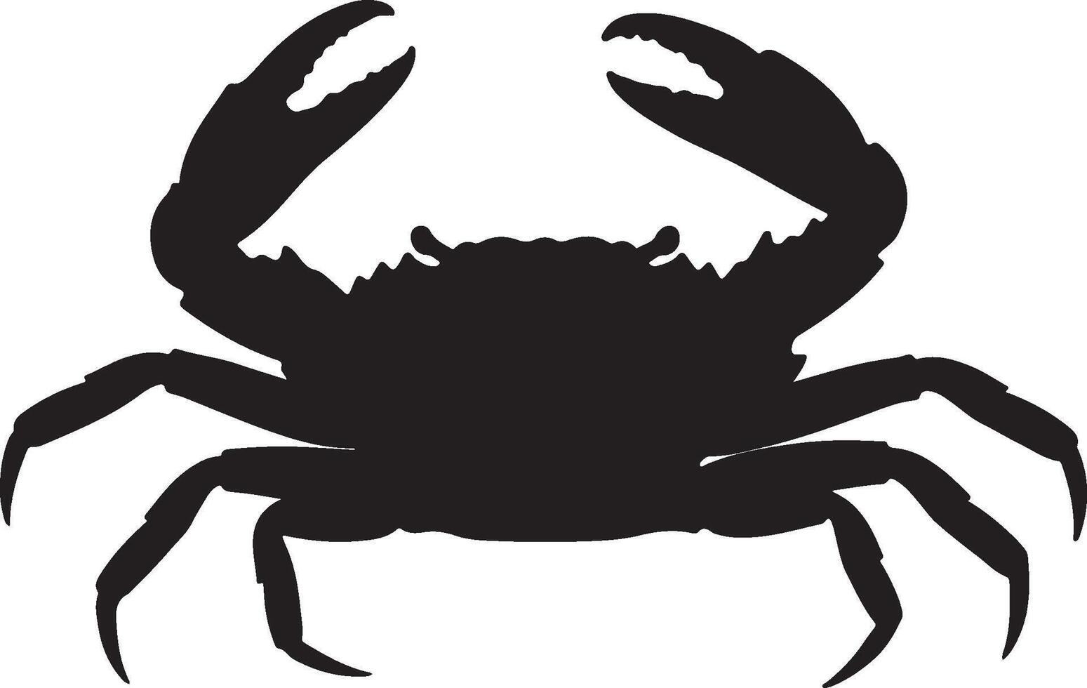 Crab silhouette on white background vector