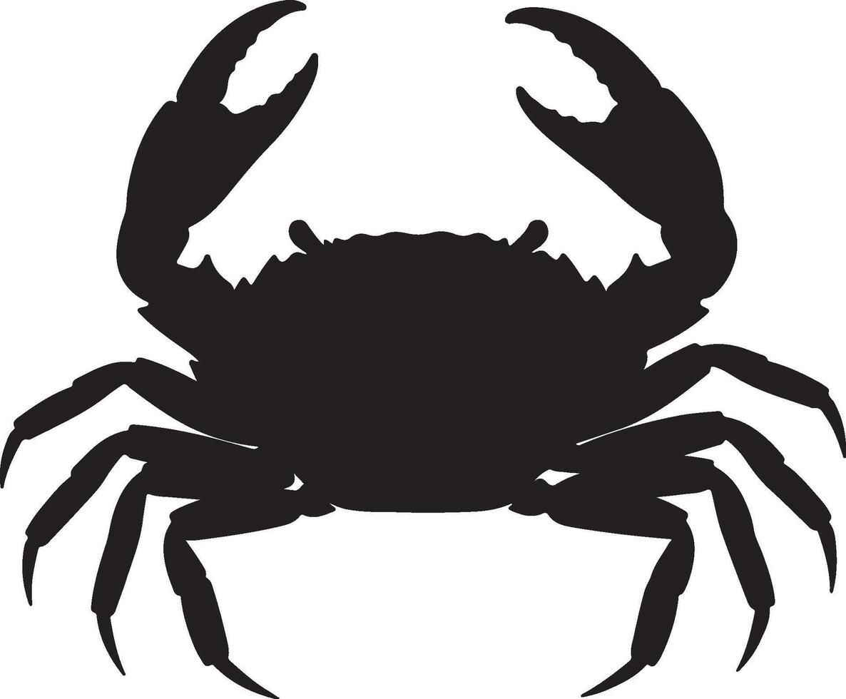 Red Clawed crab silhouette illustration vector