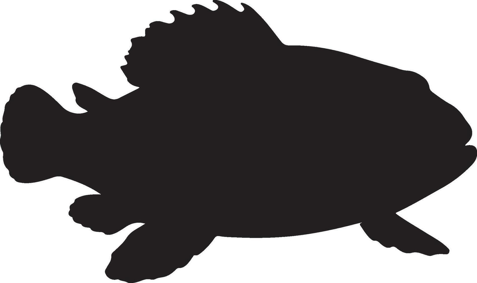 A silhouette of a fish on a white vector