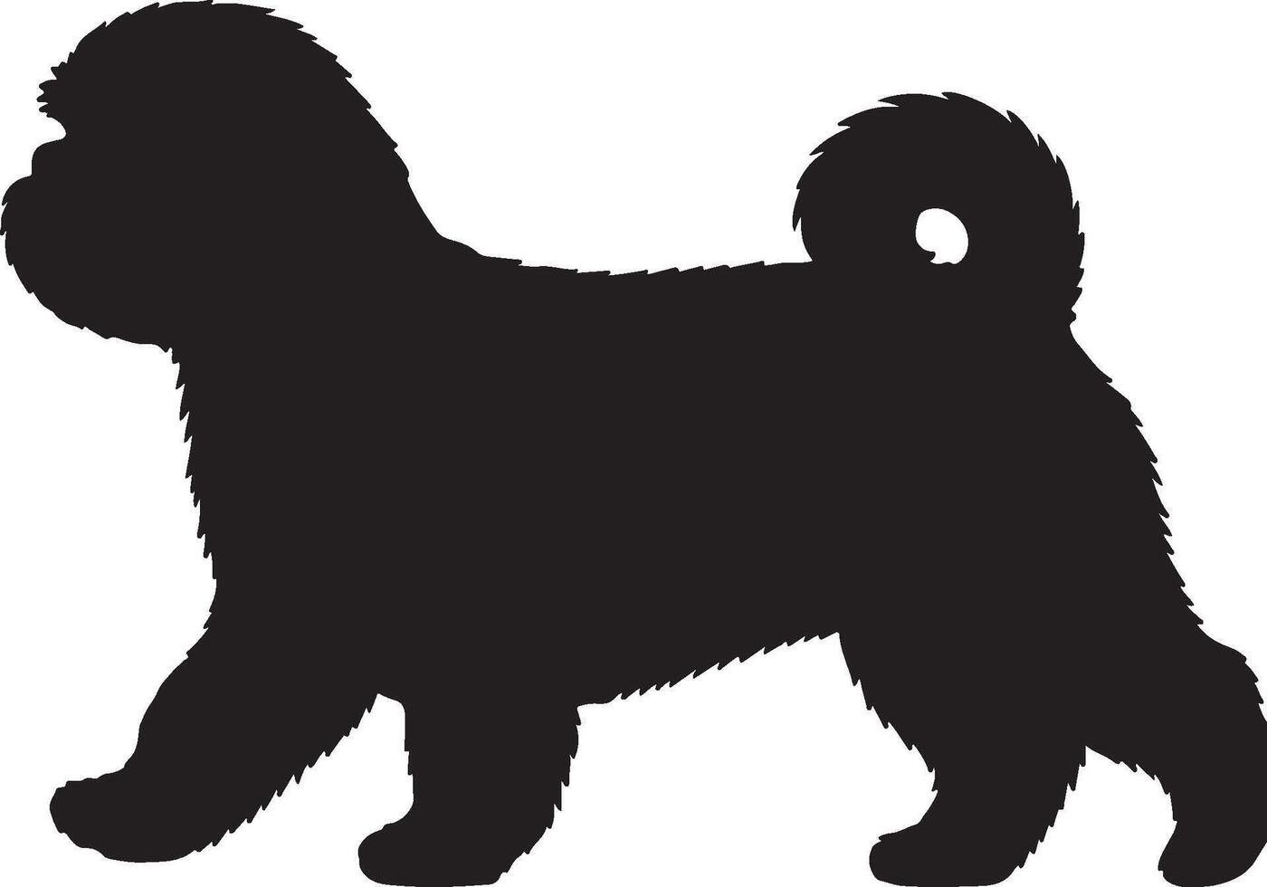 Shih Tzu Solid Black Silhouette vector