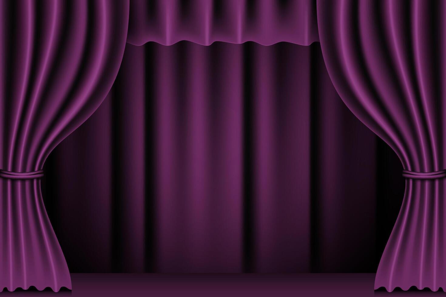 Purple stage curtains ready for show vector