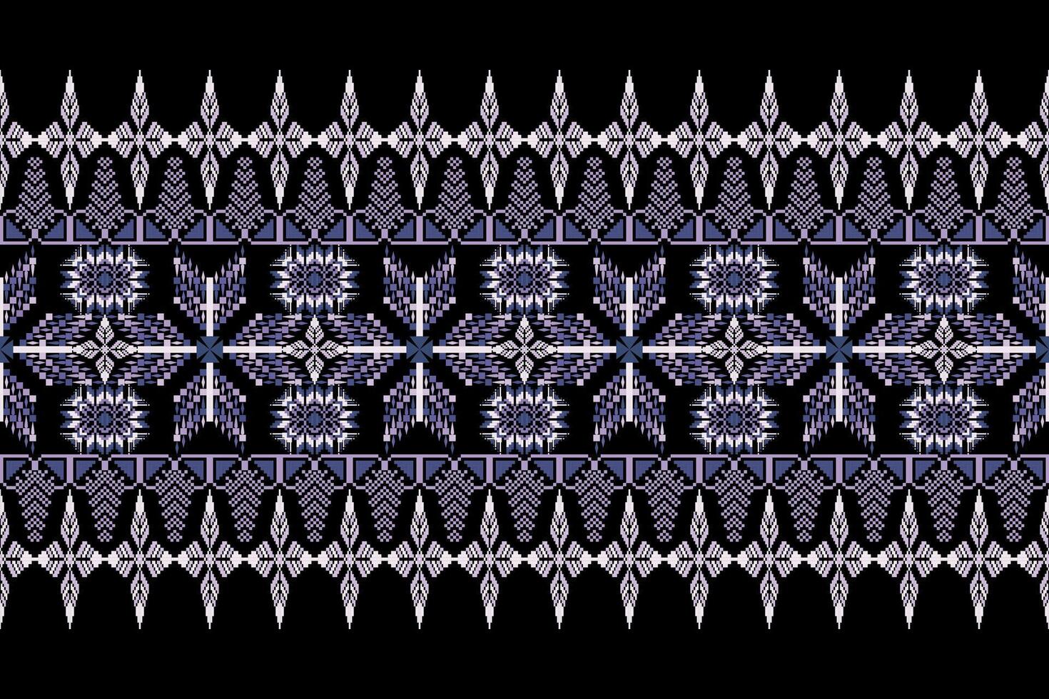 Geometric floral pattern background.flower ethnic pixel pattern,Aztec style,abstract background.design for texture, vector