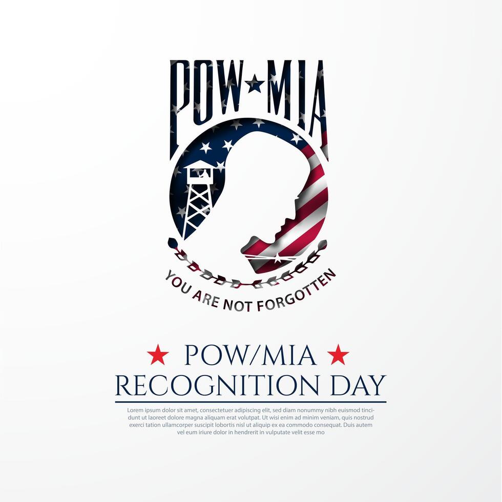 Square banner for National POW MIA Recognition Day event Design Background Illustration vector