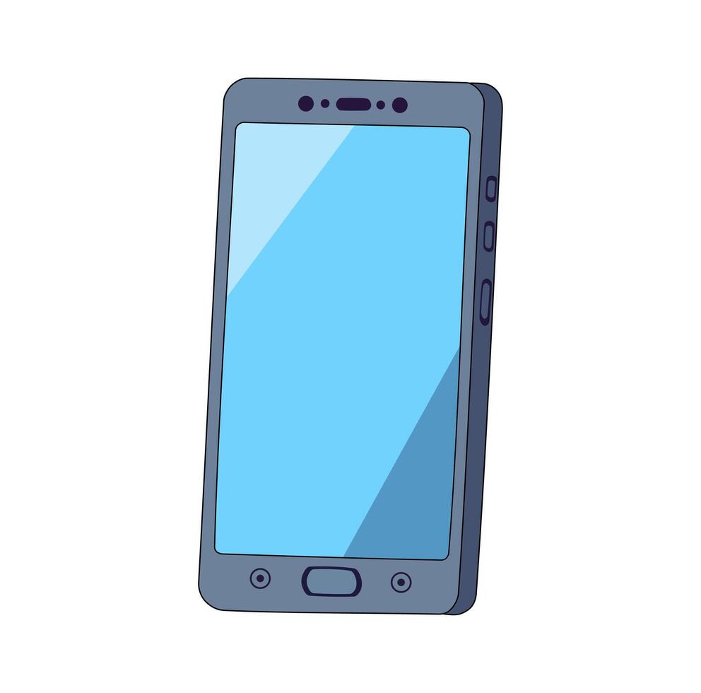 Cartoon Cellphone Gadget Communication Simple Design Icon Digital Source vector