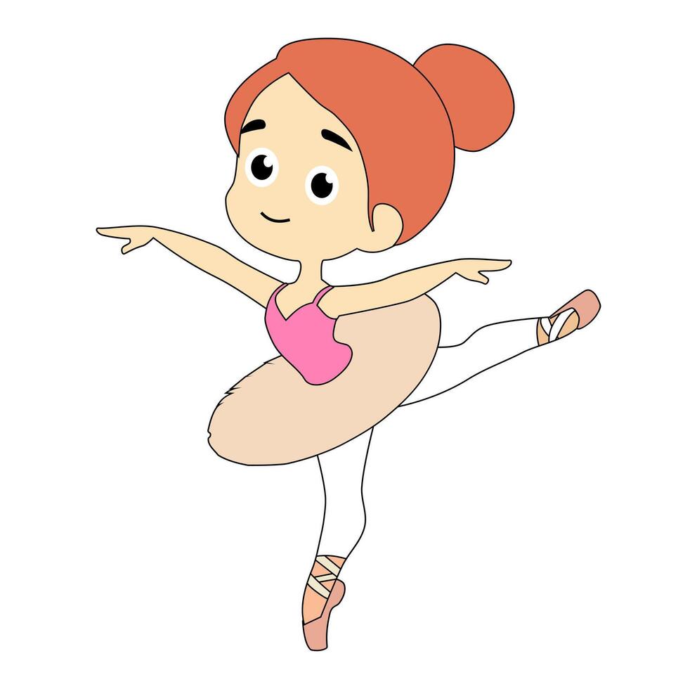 Cartoon Kid Girl Dance Ballet Simple Design Icon Digital Source vector