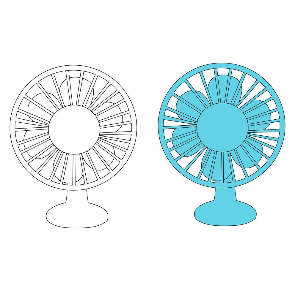 Cartoon Coloring Art Fan Simple Design Icon Digital Source vector