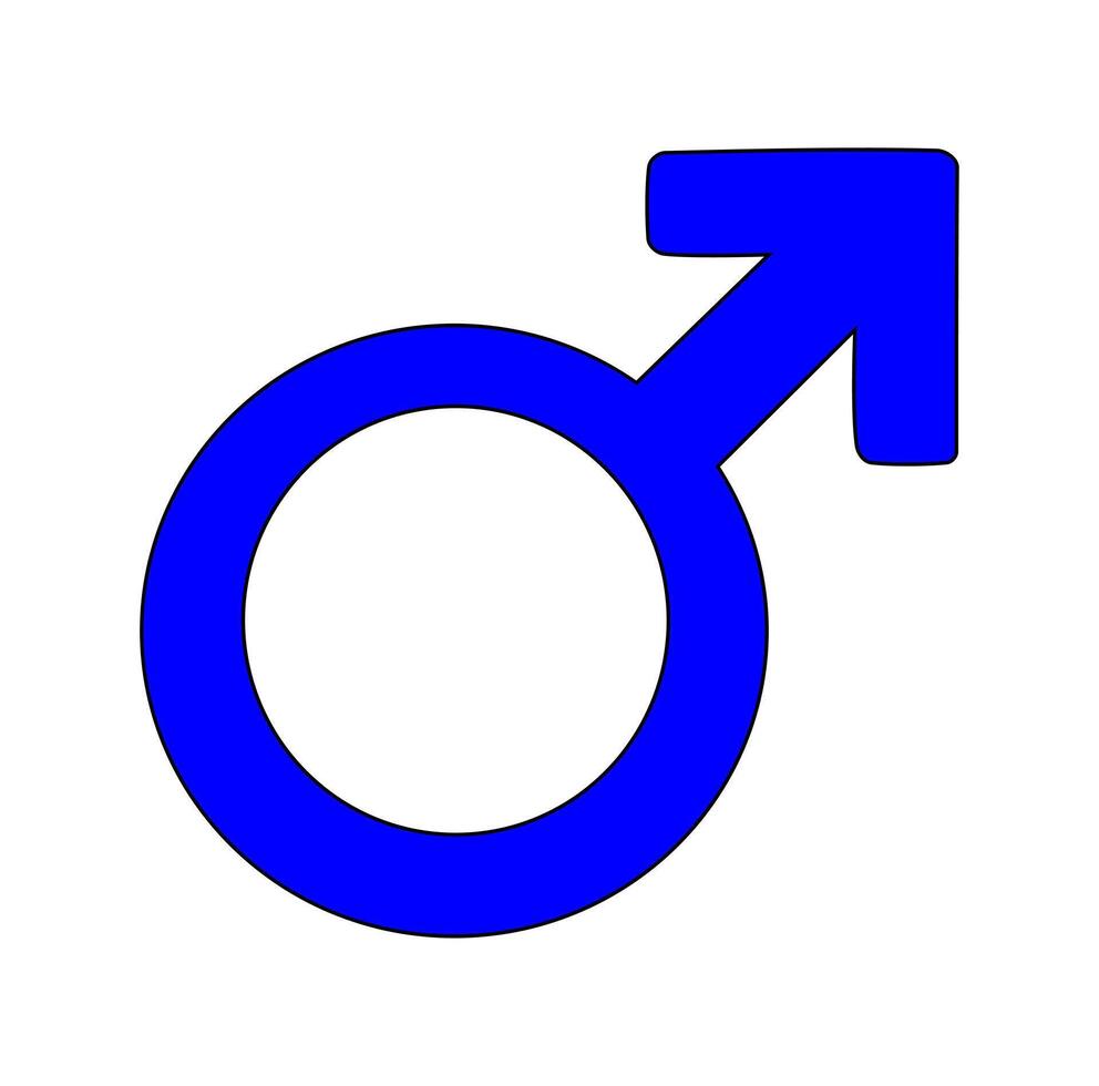 Cartoon Male Gender Symbol Simple Design Icon Digital Source vector
