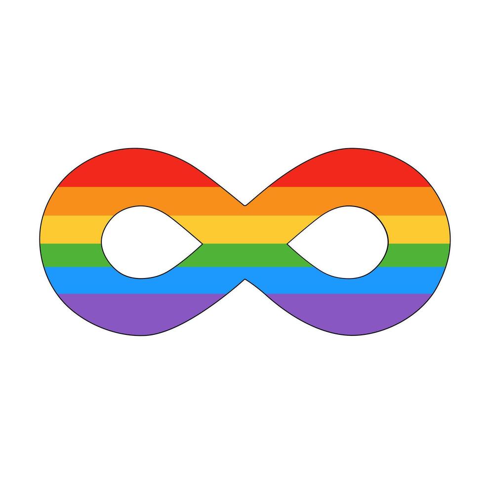 Cartoon Simple Logo Infinite LGBT Symbol Pride Month Day Simple Design Icon Digital Source vector