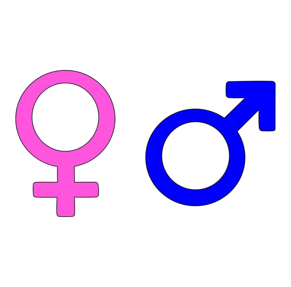 Cartoon Male And Female Gender Symbol Simple Design Icon Digital Source vector