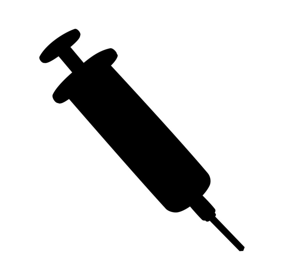 Cartoon Silhouette Syringe Needle Icon Digial Source vector