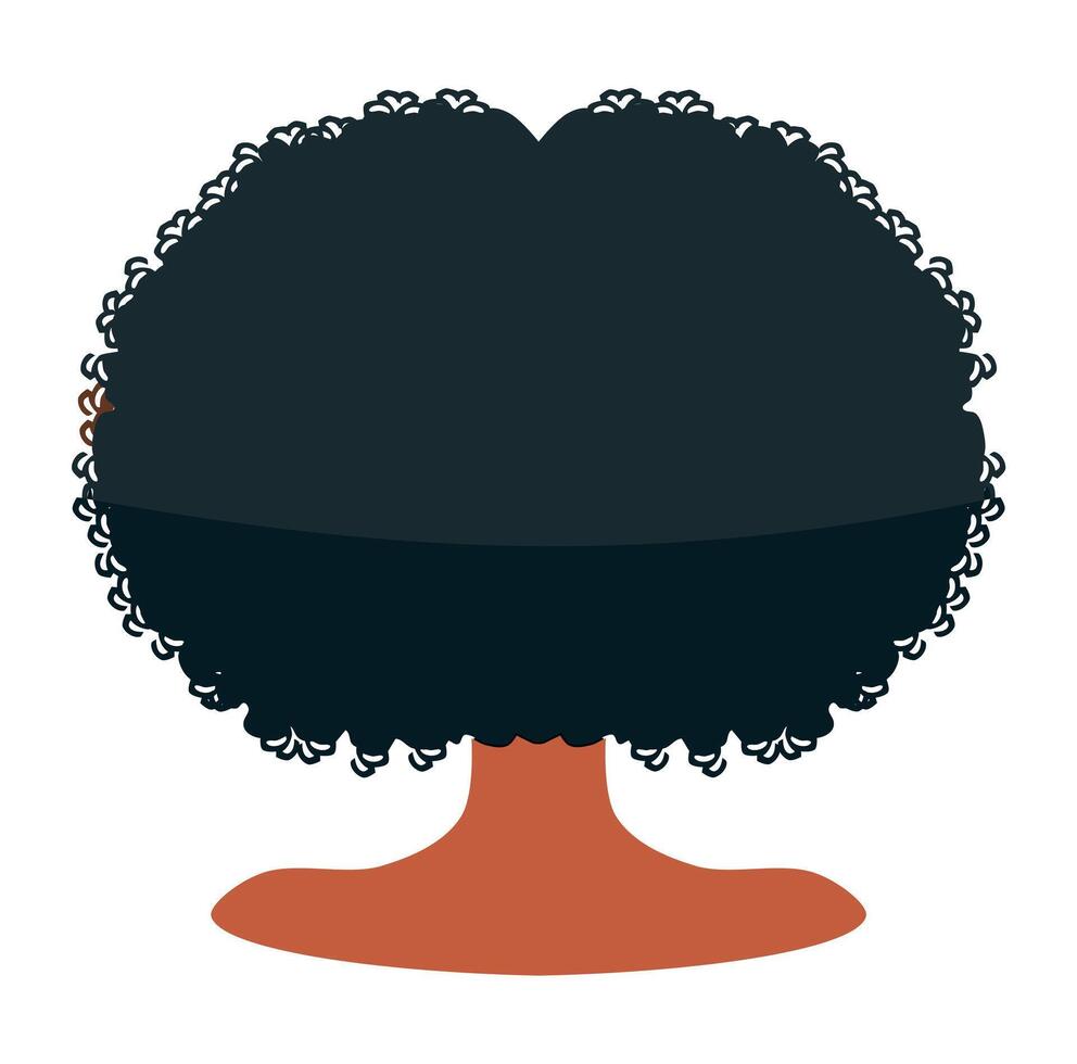 Cartoon Back Afro Woman Simple Design Icon Digital Source vector
