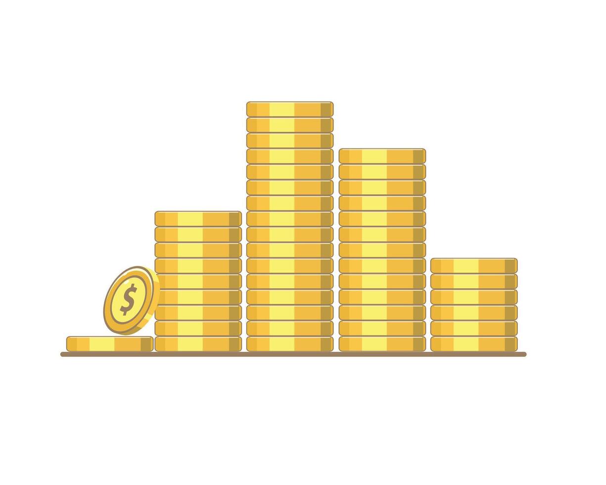 Stacks of gold coins illustrating growth vector