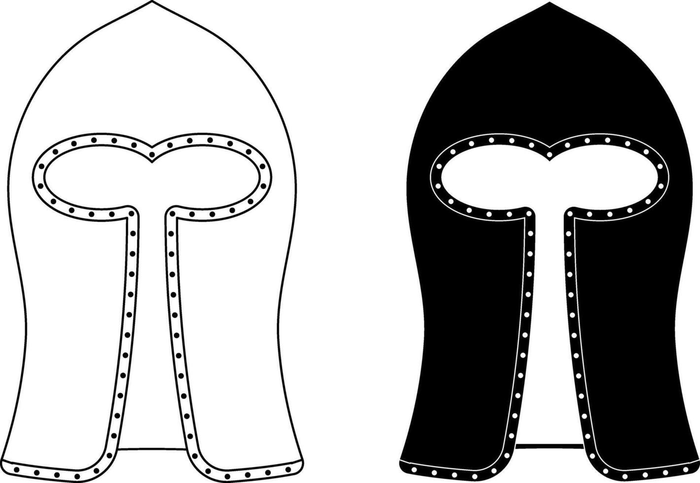 outline silhouette Barbute icon set vector