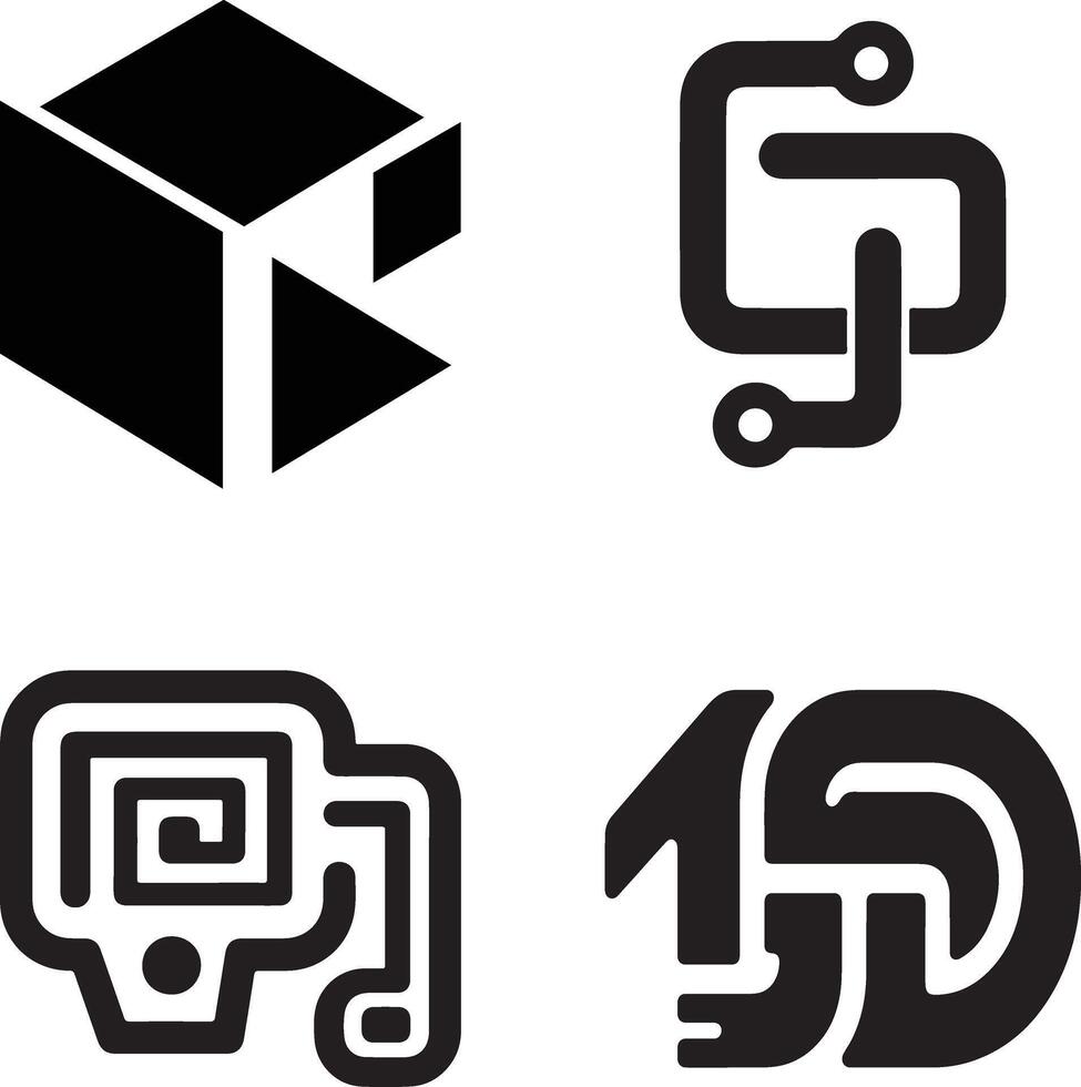 Abstract Circuit Designs for Technology Logo Icon Design vector