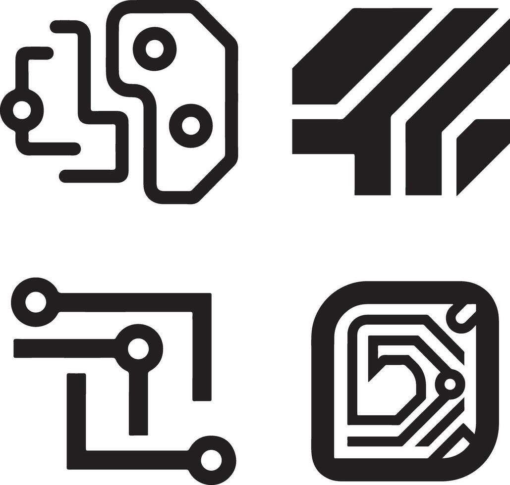 Abstract Geometric Shapes Icons for Technology or Design vector