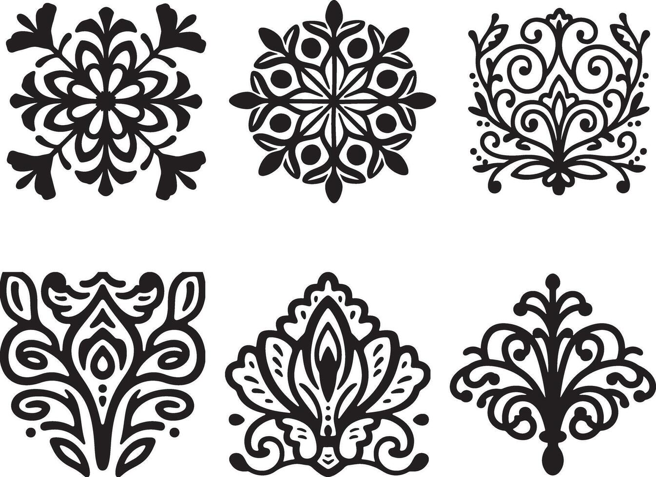Luxury ornamental decorative floral design elements in black Color vector