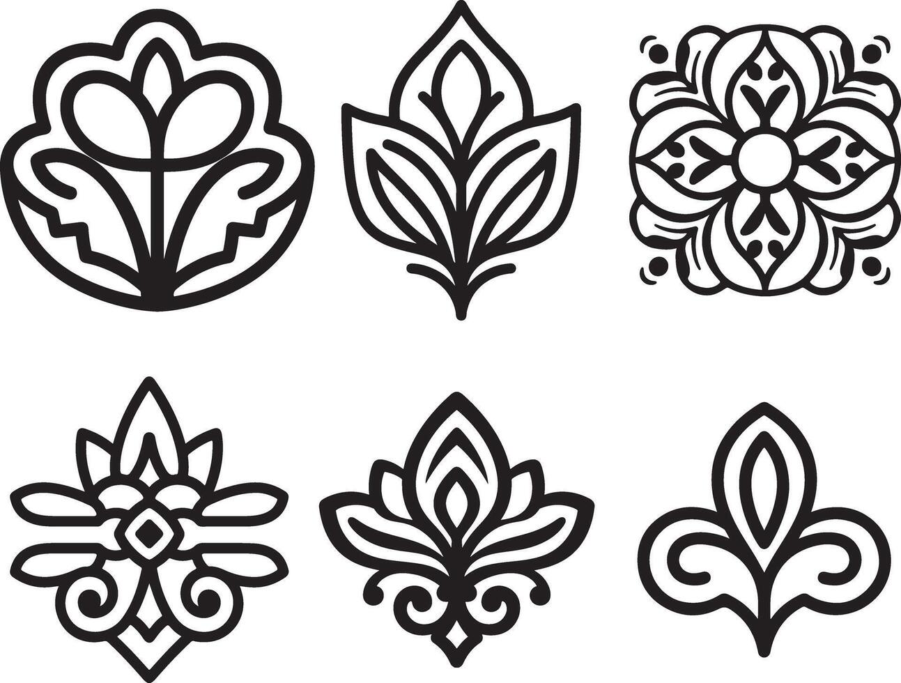 Luxury ornamental Intricate Black Line Art Designs for Decorative Purposes vector