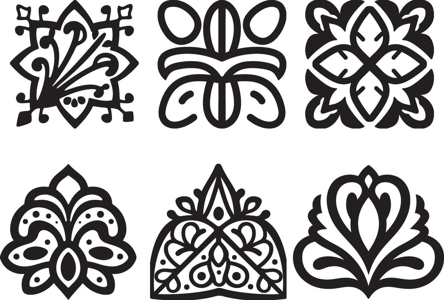 The Patterns Design of Intricate Black Line Art Designs for Decorative Purposes vector