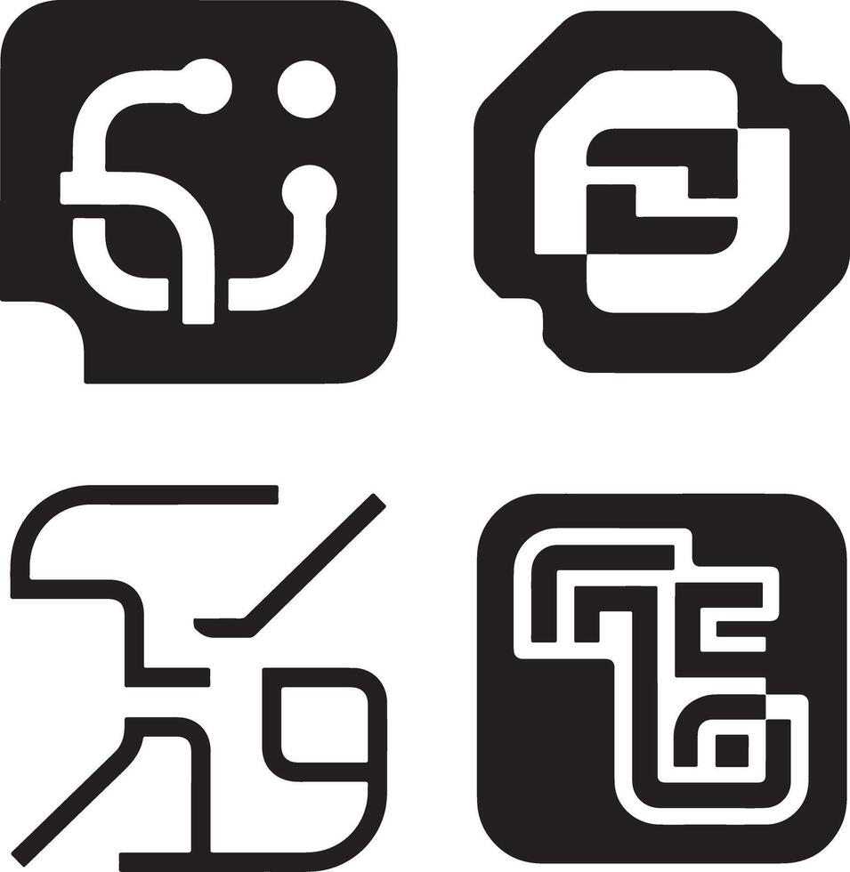 Abstract Technology Icon or logo Set for Modern Design vector