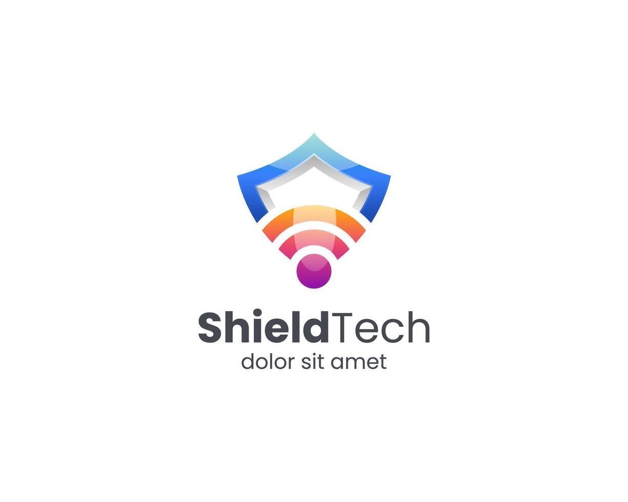 ShieldTech logo design vector