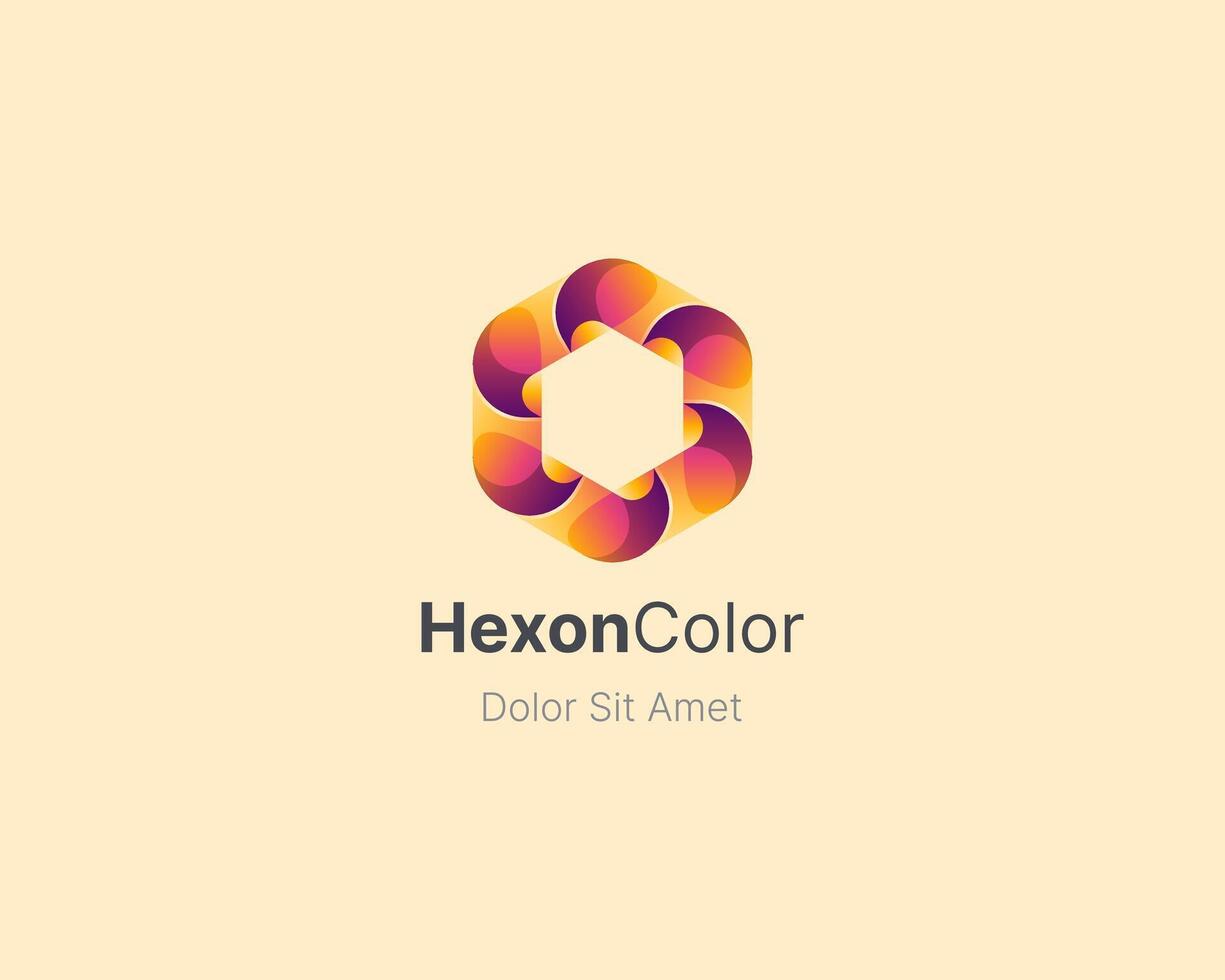 Creative colorful hexagon with smooth gradient logo vector