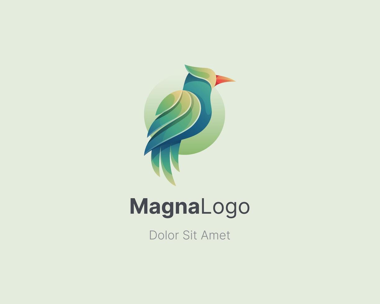 Colorful bird logo design vector