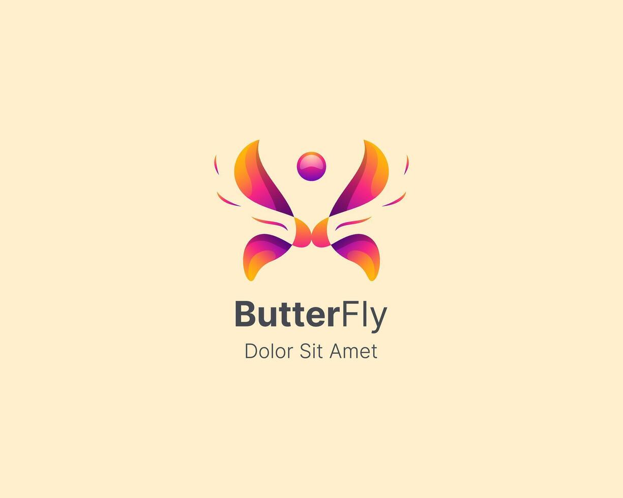 Colorful butterfly logo gradient vector