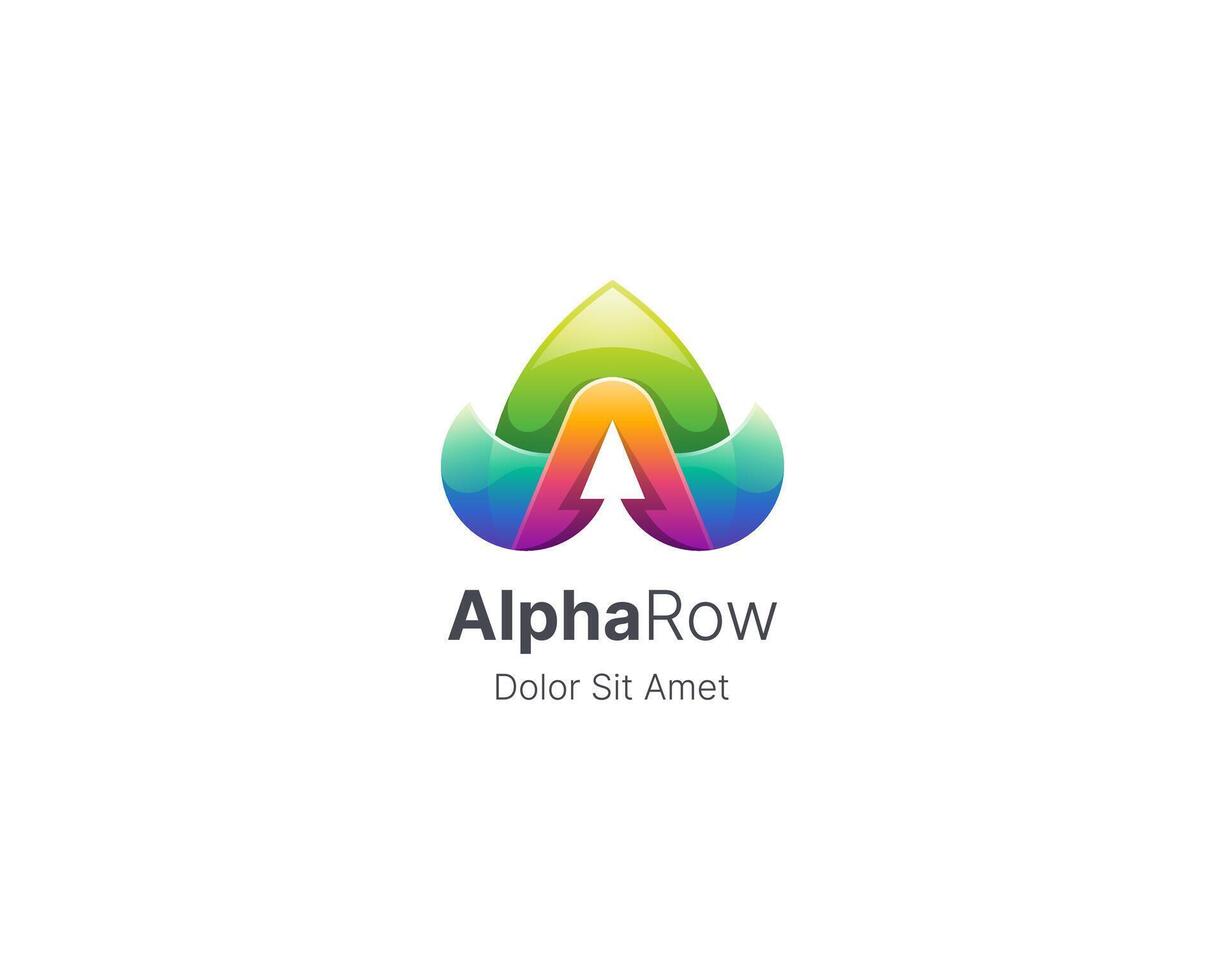 AlphaRow logo design with colorful elements vector