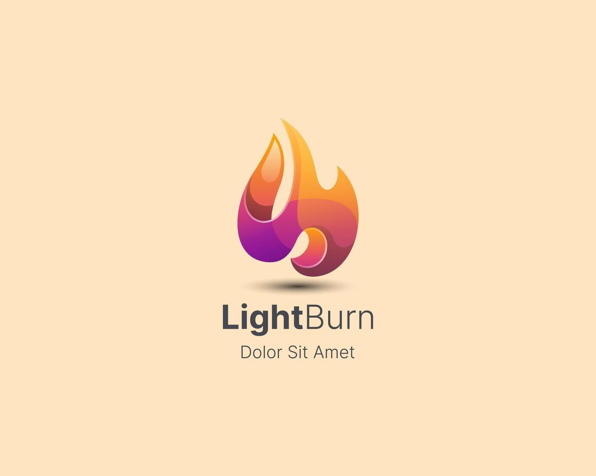 Abstract fire burn with gradient logo vector