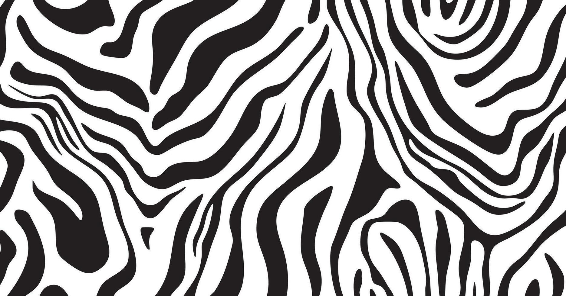 Seamless Black and White Zebra Pattern with Organic Stripes vector