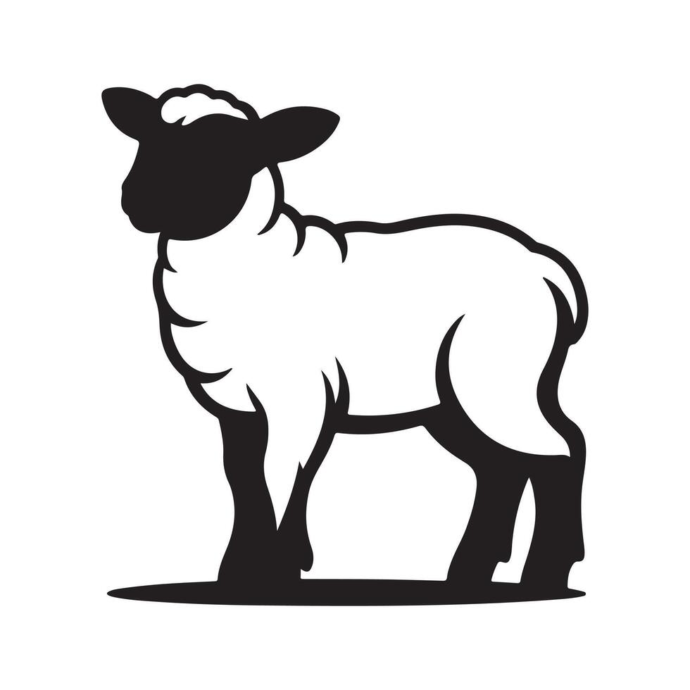 Lamb silhouette illustration design . vector