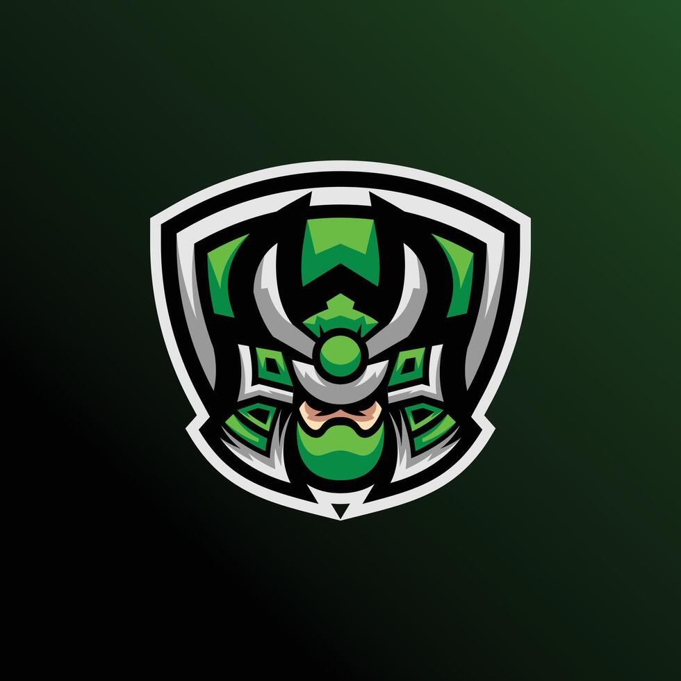 Gaming logo with green design vector