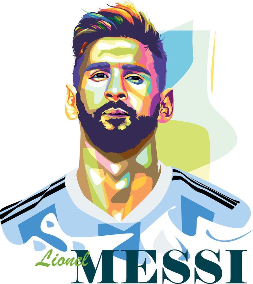 Lionel messi in pop art style vector