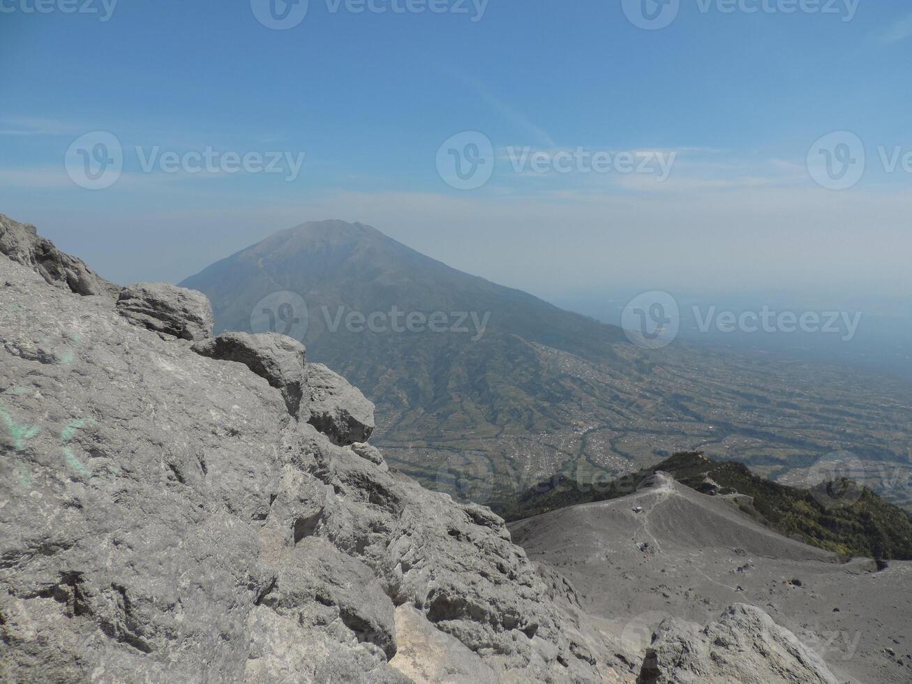 views clouds over Mount Merapi,. photo