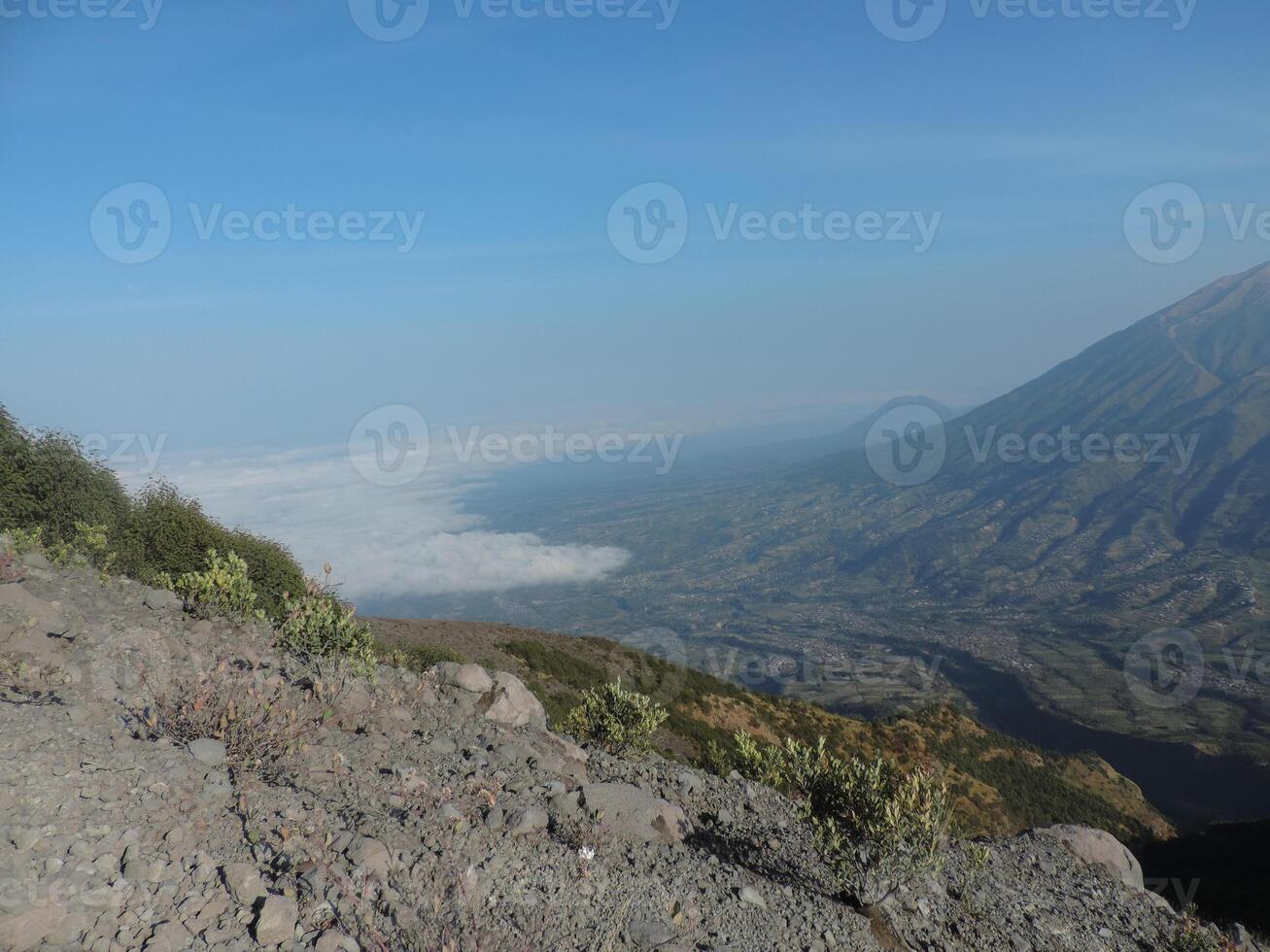 views clouds over Mount Merapi.. photo