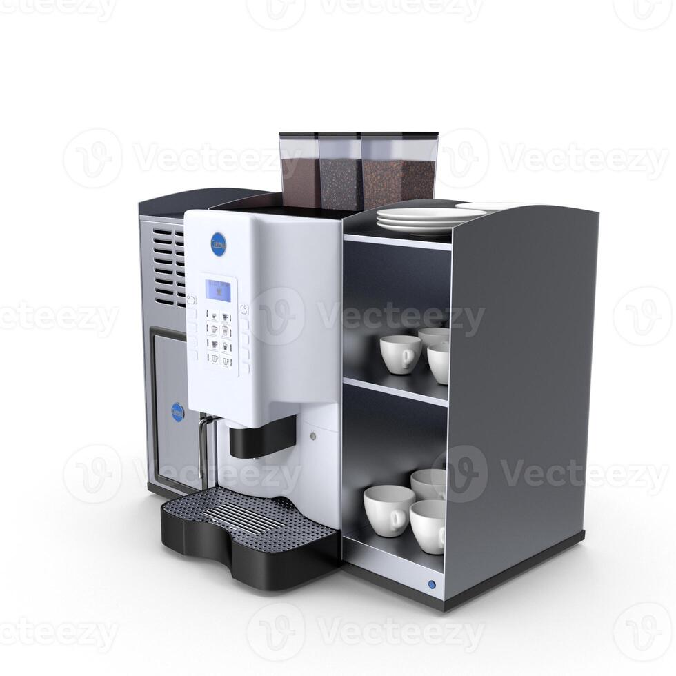 Commercial Coffee Machine, Professional Espresso Machine Design 3d, white background photo