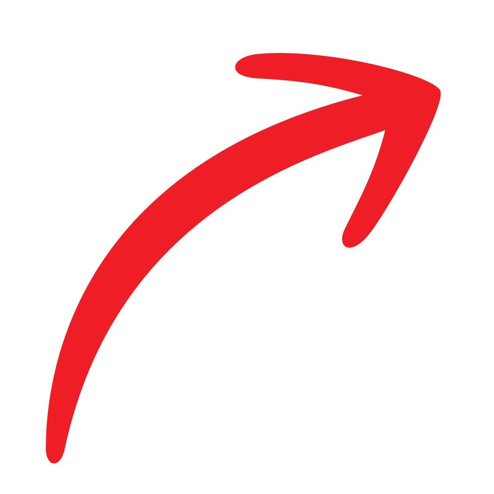 Smooth Red Arrow Pointing Upward vector