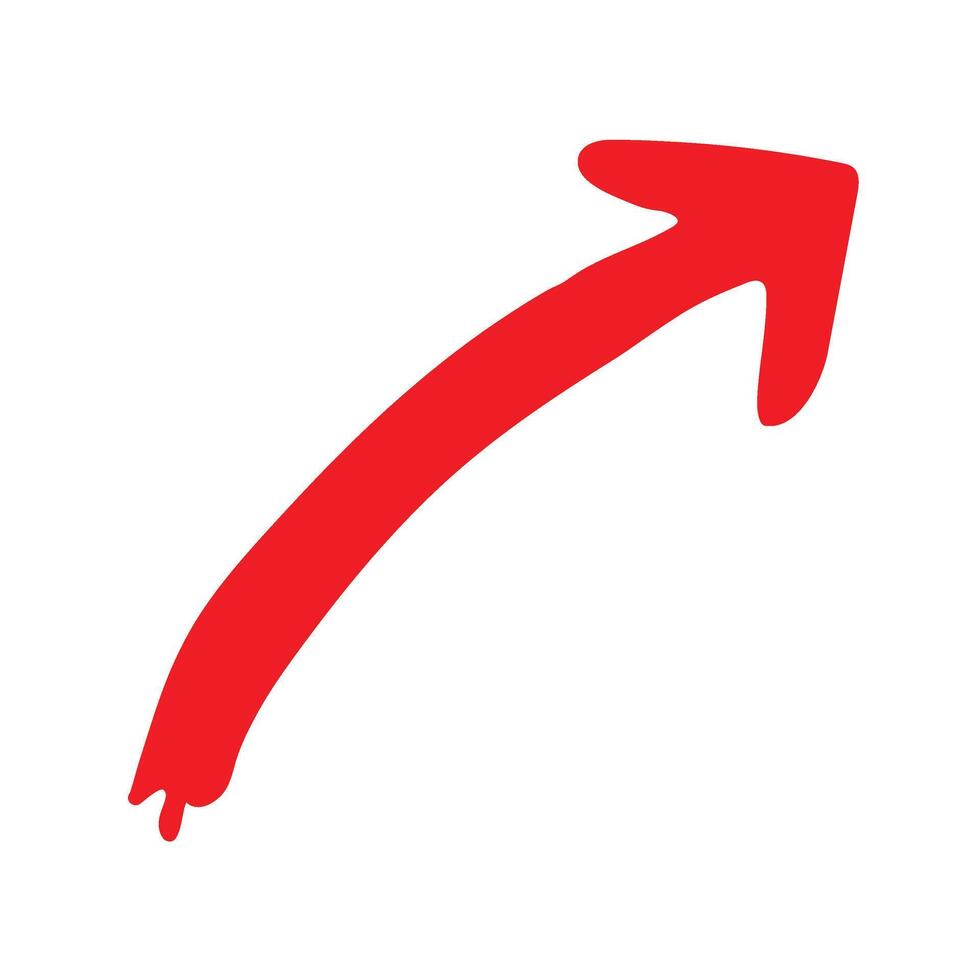 red arrow doodle direction up ward vector