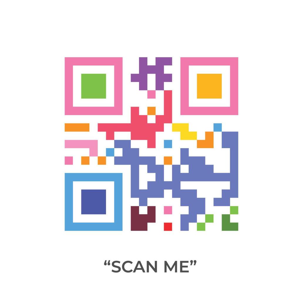 colorful scan me qr code vector