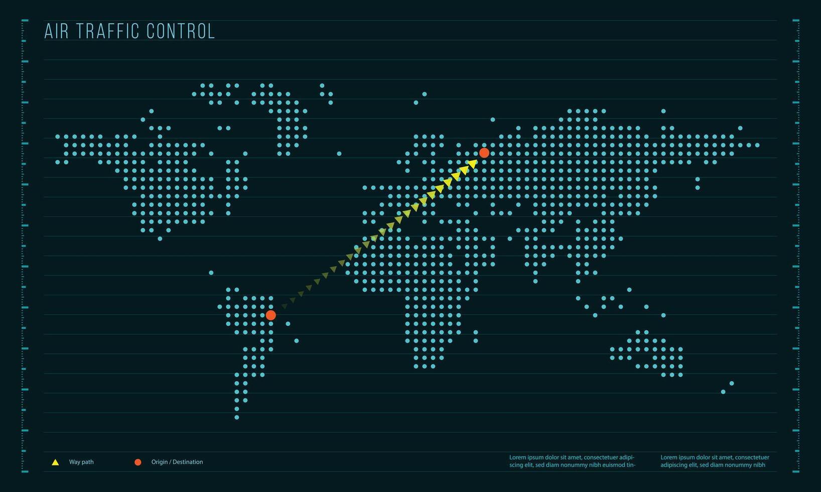 Air traffic control map illustration vector